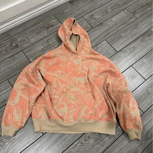 PacSun Swirled Peach and Beige Hoodie